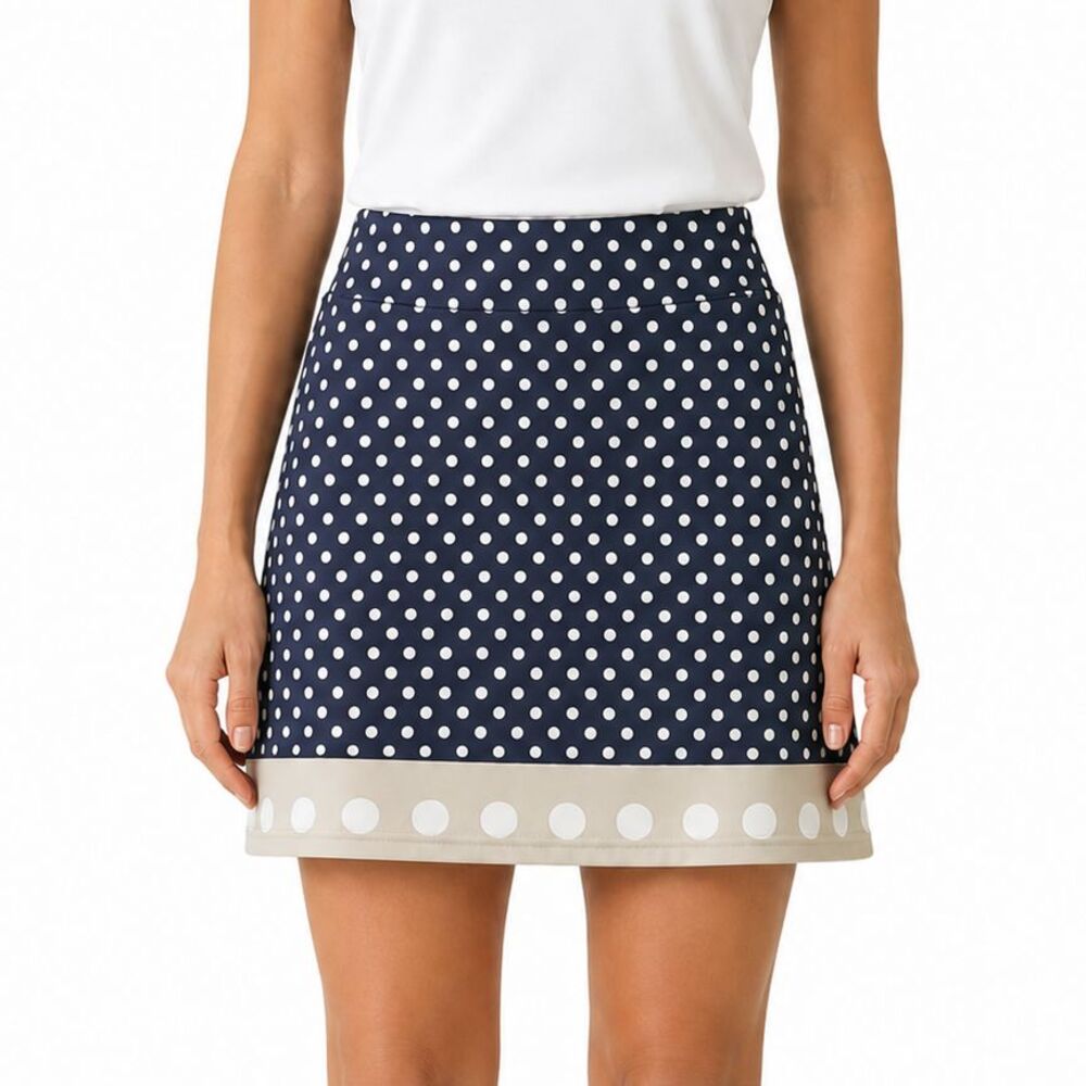 Golftini Pull-On Golf Skort Womens XS Jealousy Tee-Scorecard Pocket Polka Dot